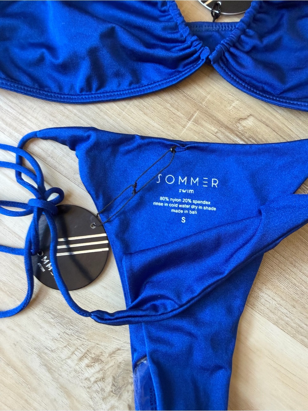 Sommer swim bikini in blue, M top S bottom, New with tags! - Picture 3 of 4